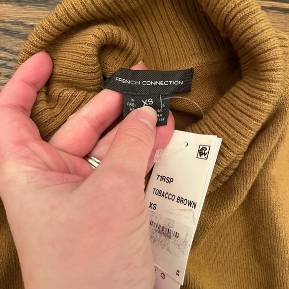 NWT French Connection Long Sleeve Mock Neck Knit Sweater Dress XS - Picture 3 of 5